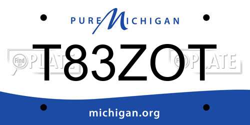 T83ZOT Michigan License Plate