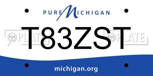 T83ZST Michigan License Plate