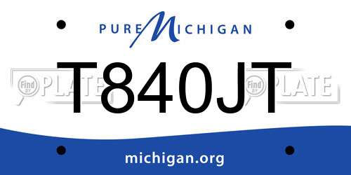 T840JT Michigan License Plate