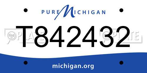 T842432 Michigan License Plate