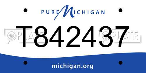 T842437 Michigan License Plate