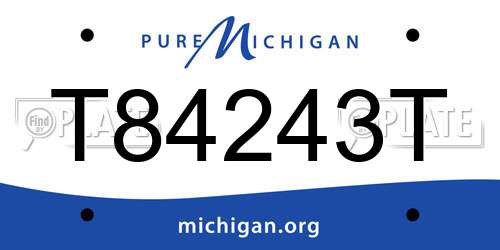 T84243T Michigan License Plate