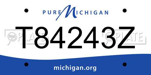 T84243Z Michigan License Plate