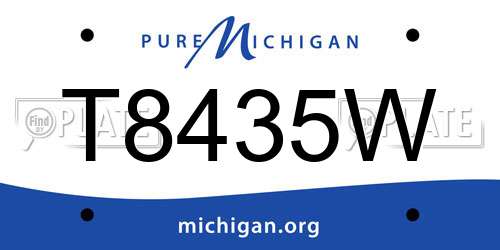 T8435W Michigan License Plate