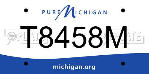 T8458M Michigan License Plate