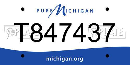 T847437 Michigan License Plate