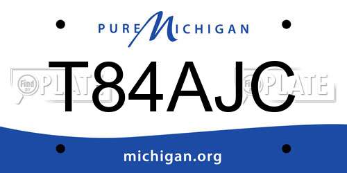 T84AJC Michigan License Plate