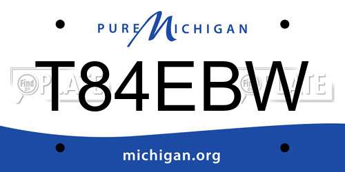 T84EBW Michigan License Plate