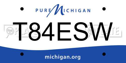 T84ESW Michigan License Plate
