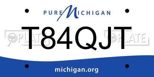 T84QJT Michigan License Plate