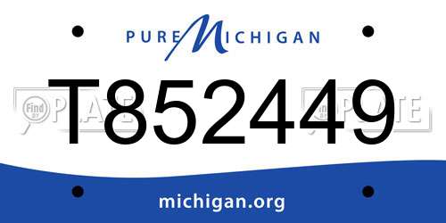 T852449 Michigan License Plate