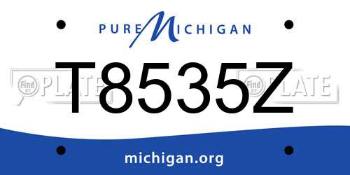 T8535Z Michigan License Plate