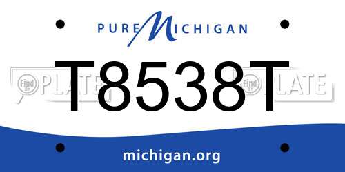 T8538T Michigan License Plate