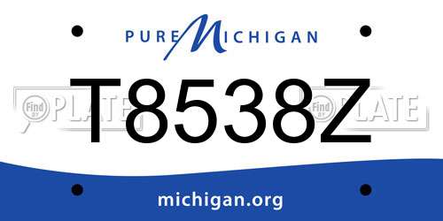 T8538Z Michigan License Plate