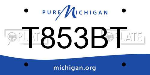 T853BT Michigan License Plate