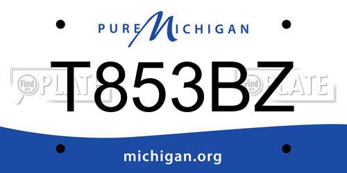T853BZ Michigan License Plate