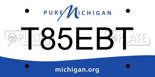 T85EBT Michigan License Plate