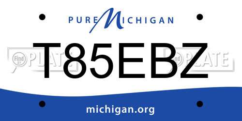 T85EBZ Michigan License Plate
