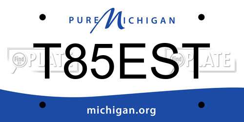 T85EST Michigan License Plate