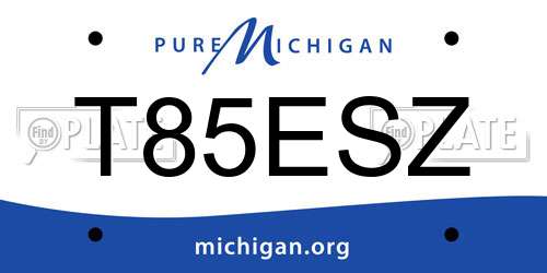 T85ESZ Michigan License Plate