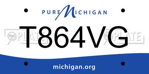 T864VG Michigan License Plate