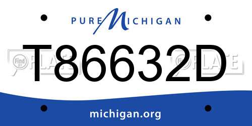 T86632D Michigan License Plate