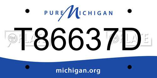 T86637D Michigan License Plate