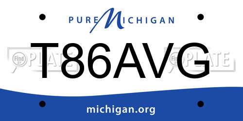 T86AVG Michigan License Plate