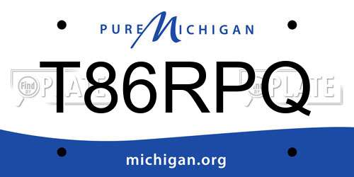 T86RPQ Michigan License Plate