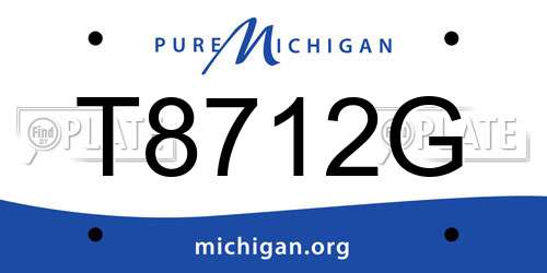 T8712G Michigan License Plate