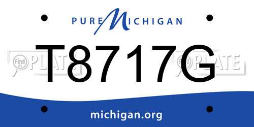 T8717G Michigan License Plate