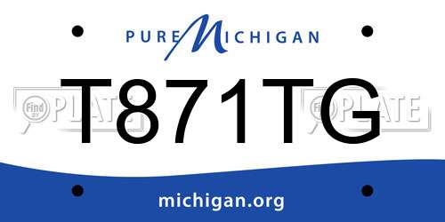 T871TG Michigan License Plate