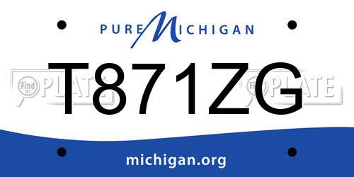 T871ZG Michigan License Plate