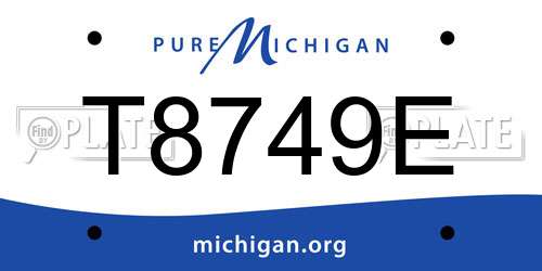 T8749E Michigan License Plate