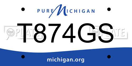 T874GS Michigan License Plate