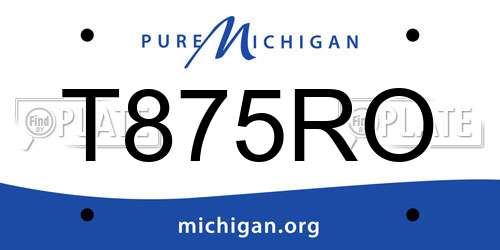 T875RO Michigan License Plate