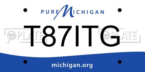 T87ITG Michigan License Plate