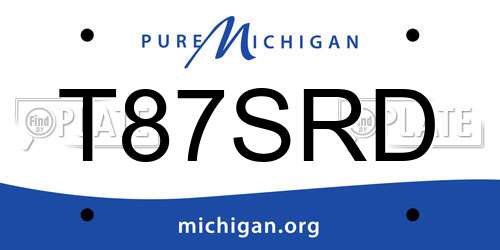 T87SRD Michigan License Plate