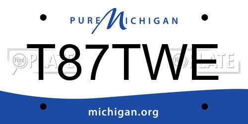 T87TWE Michigan License Plate