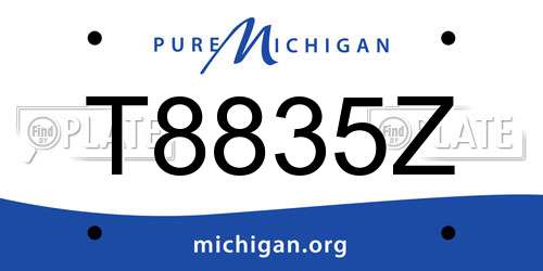 T8835Z Michigan License Plate