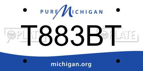 T883BT Michigan License Plate