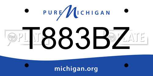 T883BZ Michigan License Plate