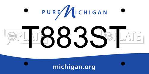 T883ST Michigan License Plate