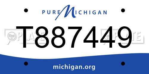 T887449 Michigan License Plate
