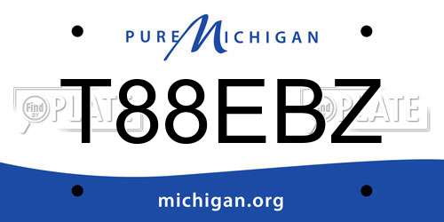 T88EBZ Michigan License Plate