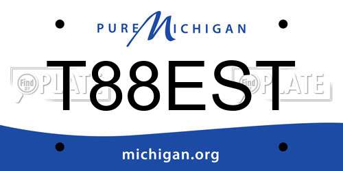 T88EST Michigan License Plate