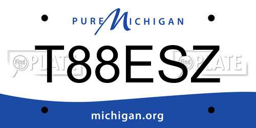 T88ESZ Michigan License Plate