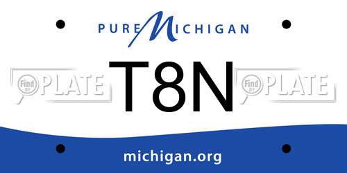 T8N Michigan License Plate