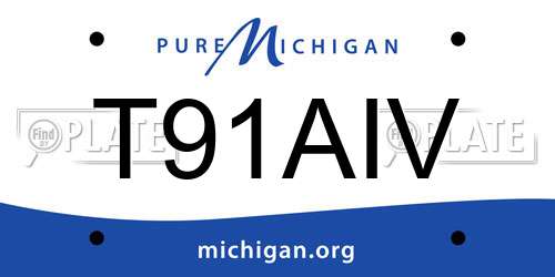 T91AIV Michigan License Plate