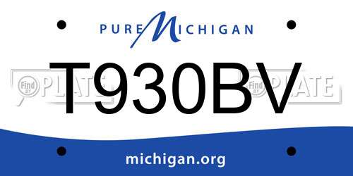 T930BV Michigan License Plate